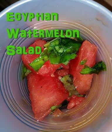 Egyptian Watermelon Salad for summer enjoyment or Junior Girl Scout Playing the Past or Simple Meals badges.