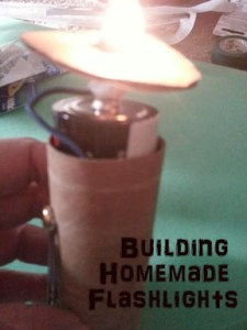 Building a homemade flashlight for Girl Scout Junior Get Moving Energy Journey. Great STEM activity for scouts.