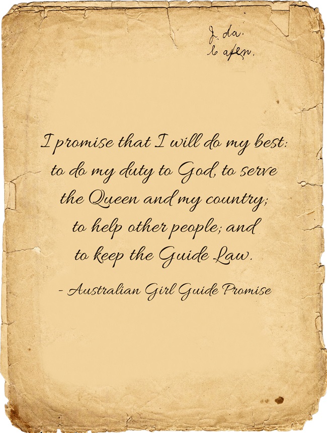 Australia Girl Guide Promise | World Thinking Day | Girl Scouts