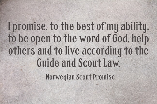Norwegian scout promise - world thinking day - norway