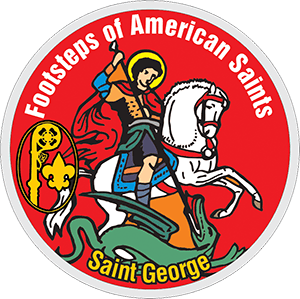 Saint George - Footsteps of American Saints patch - Catholic Boy Scouts - Catholic Girl Scouts