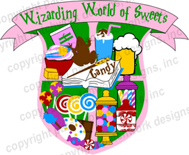 Harry Potter themed Wizarding World of Sweets fun patch from Patchwork designs