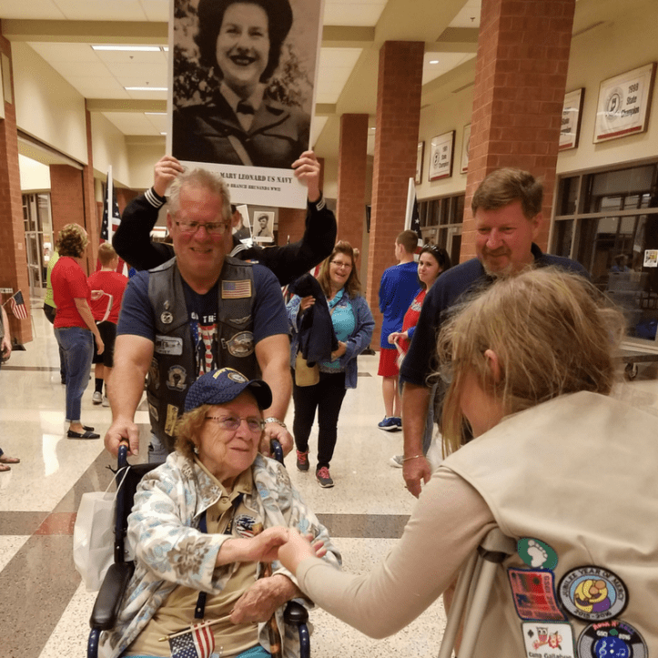 My Cadette had the honor of meeting a woman who served in World War II during our Honor Flight Homecoming.