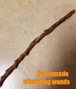 Make a homemade wizard wand for Harry Potter party with Girl Scouts
