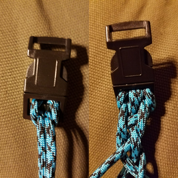 Paracord sleeping bag tie: How to start the paracord on the buckle