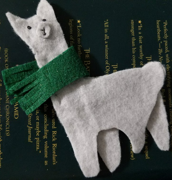 fleece llama ornament. Easy to sew.