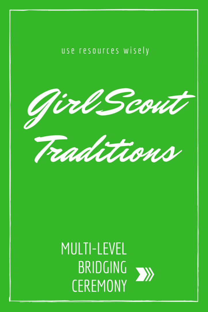 Girl Scout bridging ceremony for multiple levels of Girl Scout troops